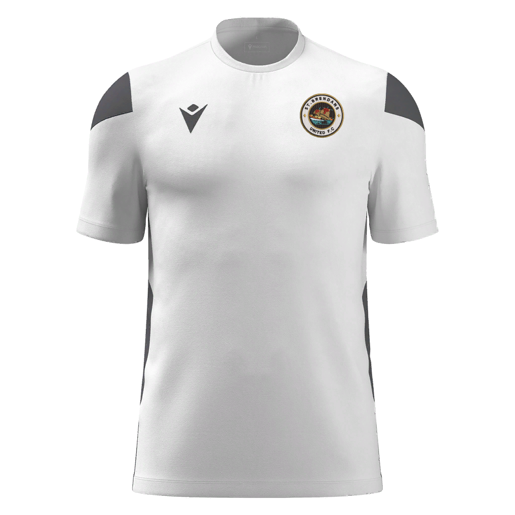 St Brendan's United Polis Shirt SS White & Anthracite