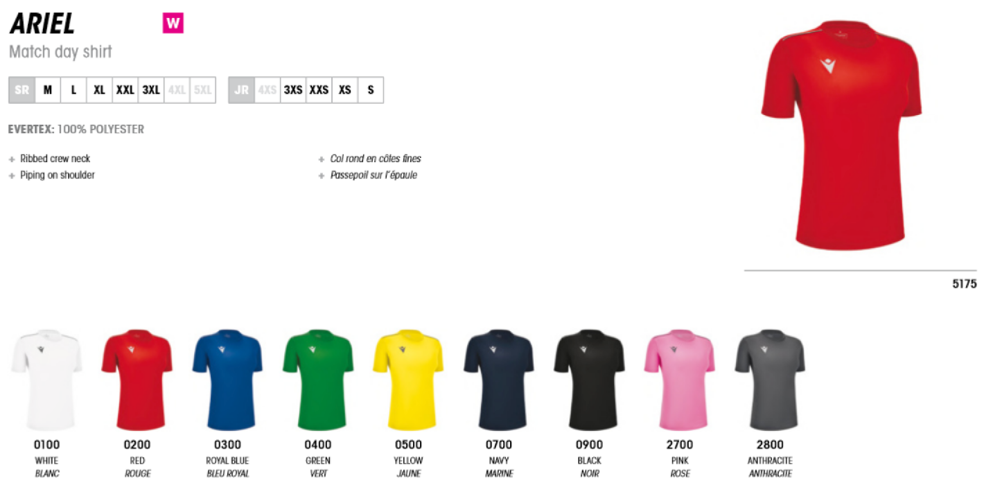 Macron Teamwear Women Matchday Shirt Ariel
