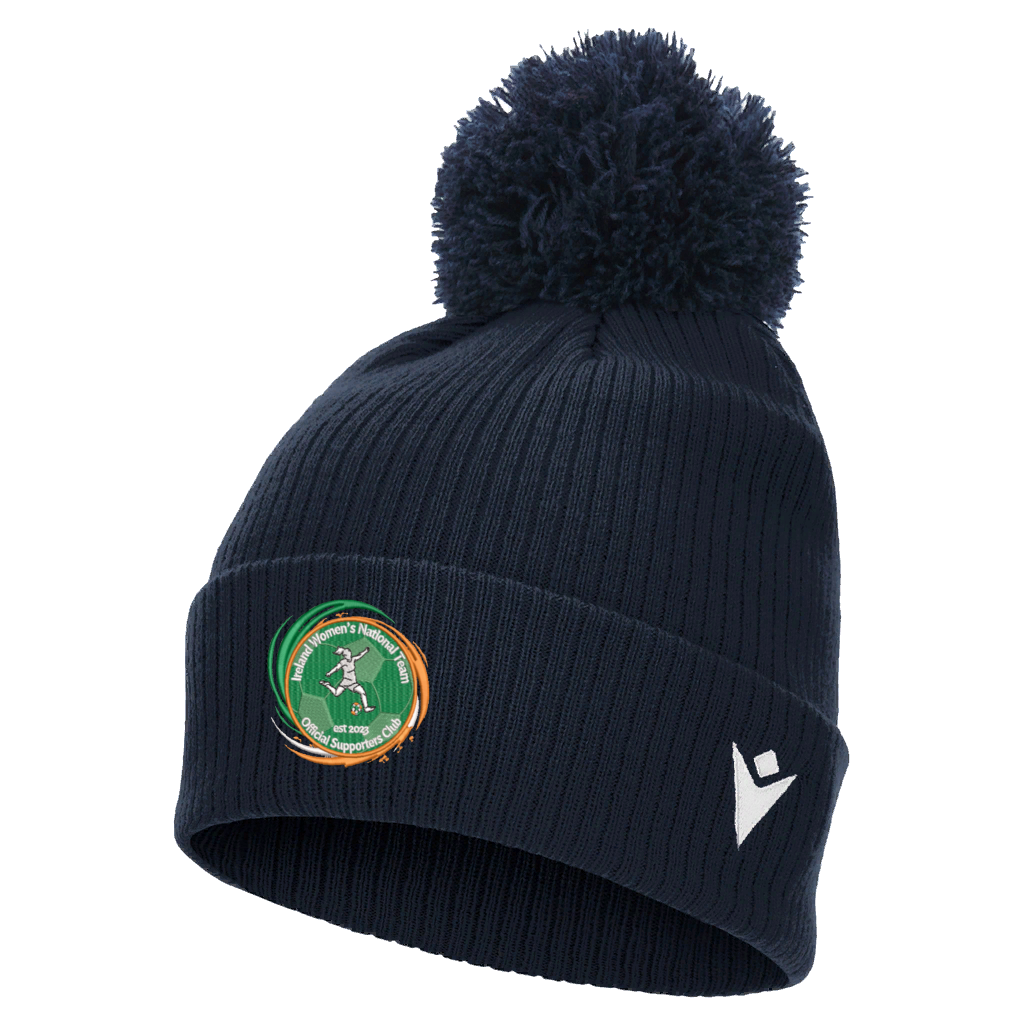 Ireland Women's National Team Official Supporters Club Snow Pom Pom Beanie Navy