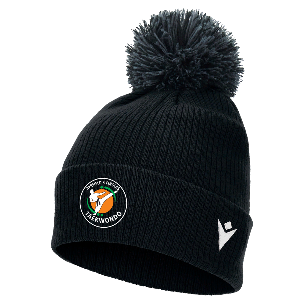 Ayrfield Taekwondo Snow Pom Pom Beanie Black