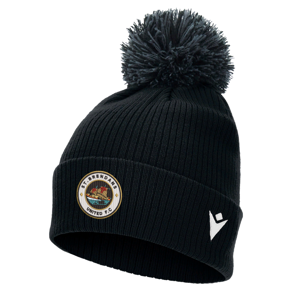 St Brendan's United Snow Pom Pom Beanie Black