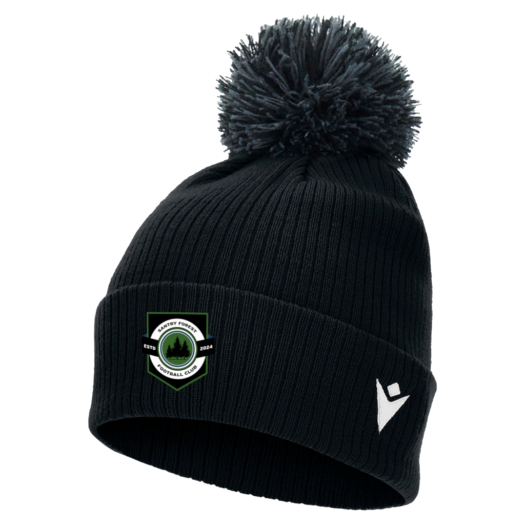 Santry Forest FC Snow Pom Pom Beanie Black