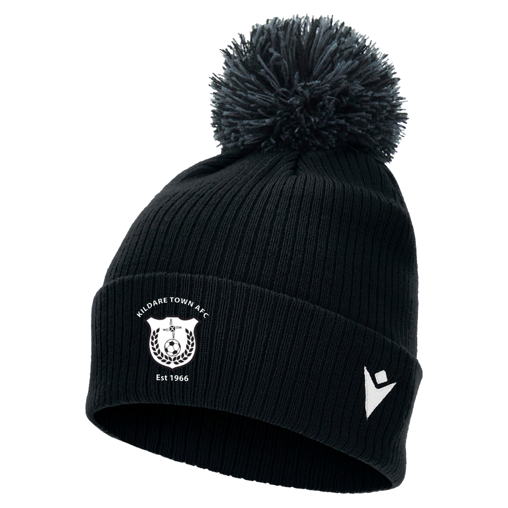 Kildare Town AFC Snow Pom Pom Beanie Black