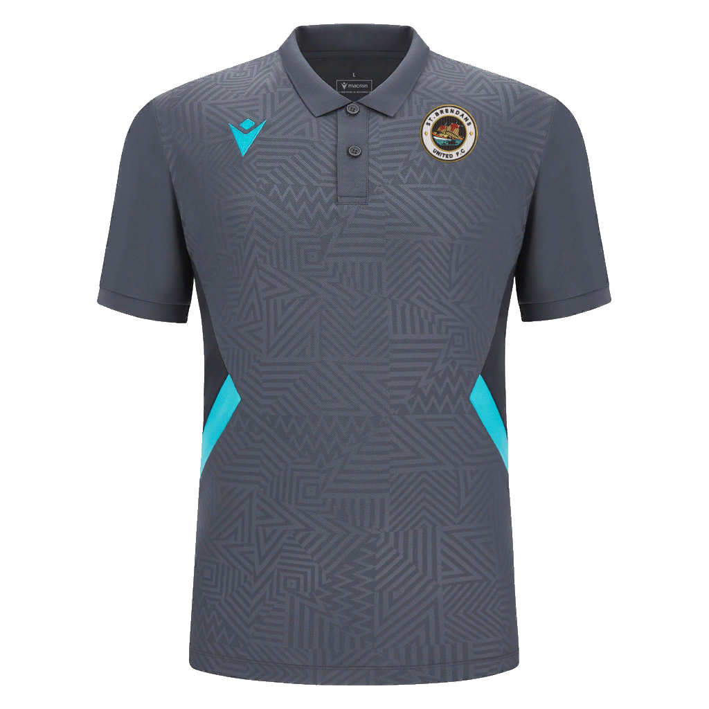 St Brendan's United Rap Polo Anthracite & Neon Sky