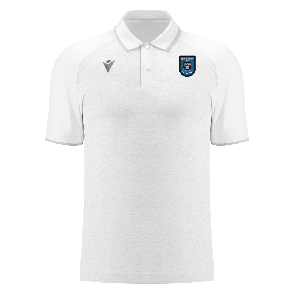 Marks Celtic FC Adult Aulos Polo White & Silver