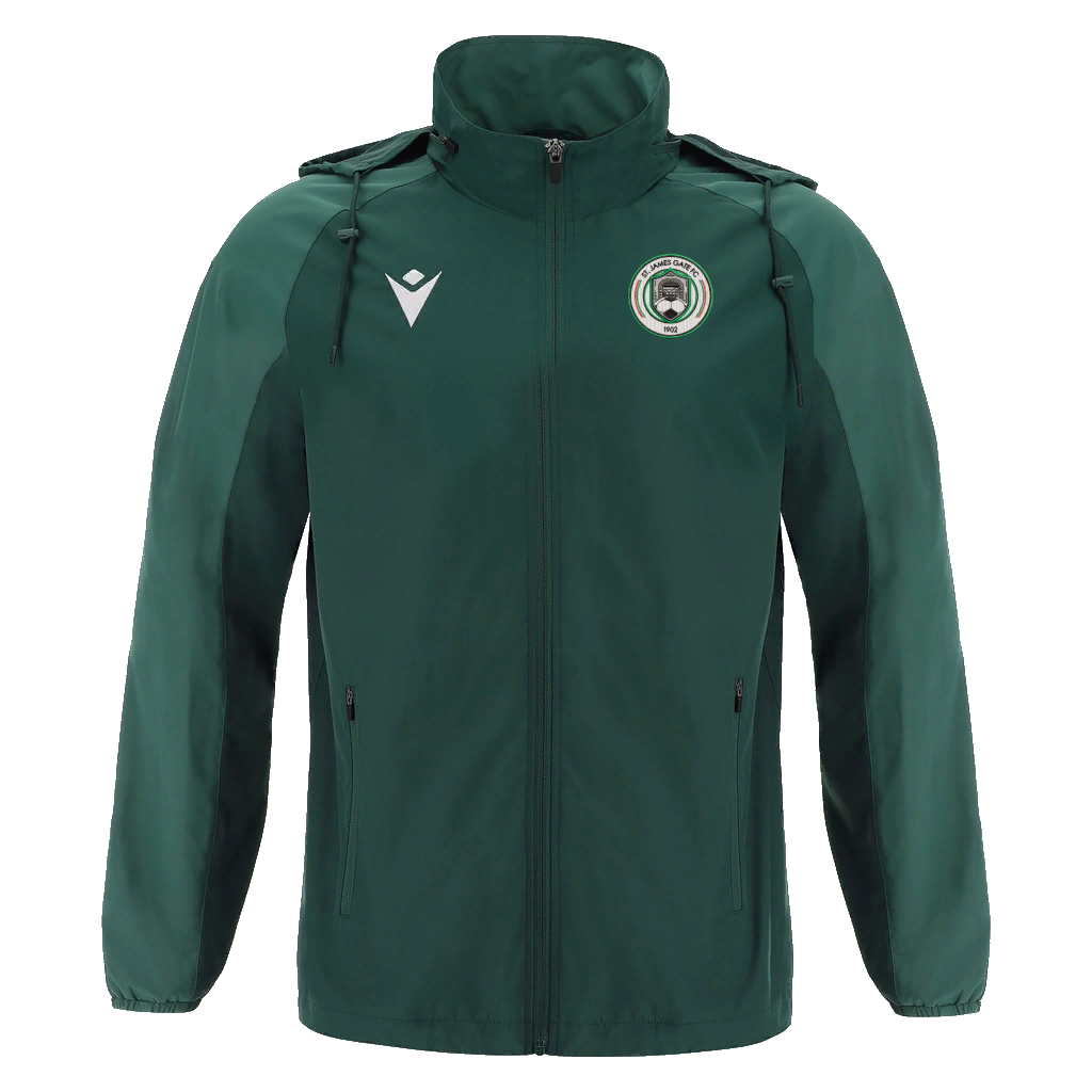 St James Gate FC Elbrus Full Lenght Zip Rain Jacket Bottle Green