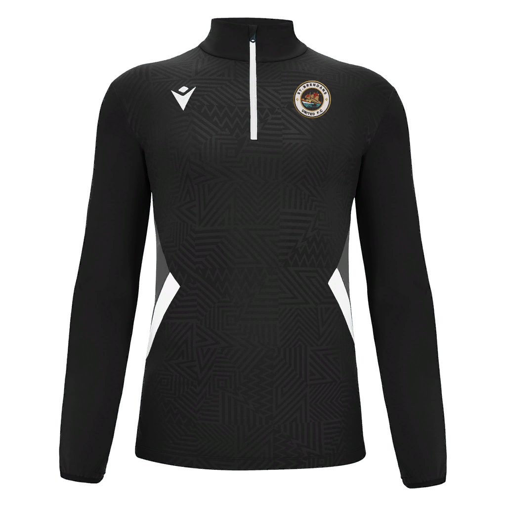 St Brendan's United Piave 1/4 Zip Top Black & White
