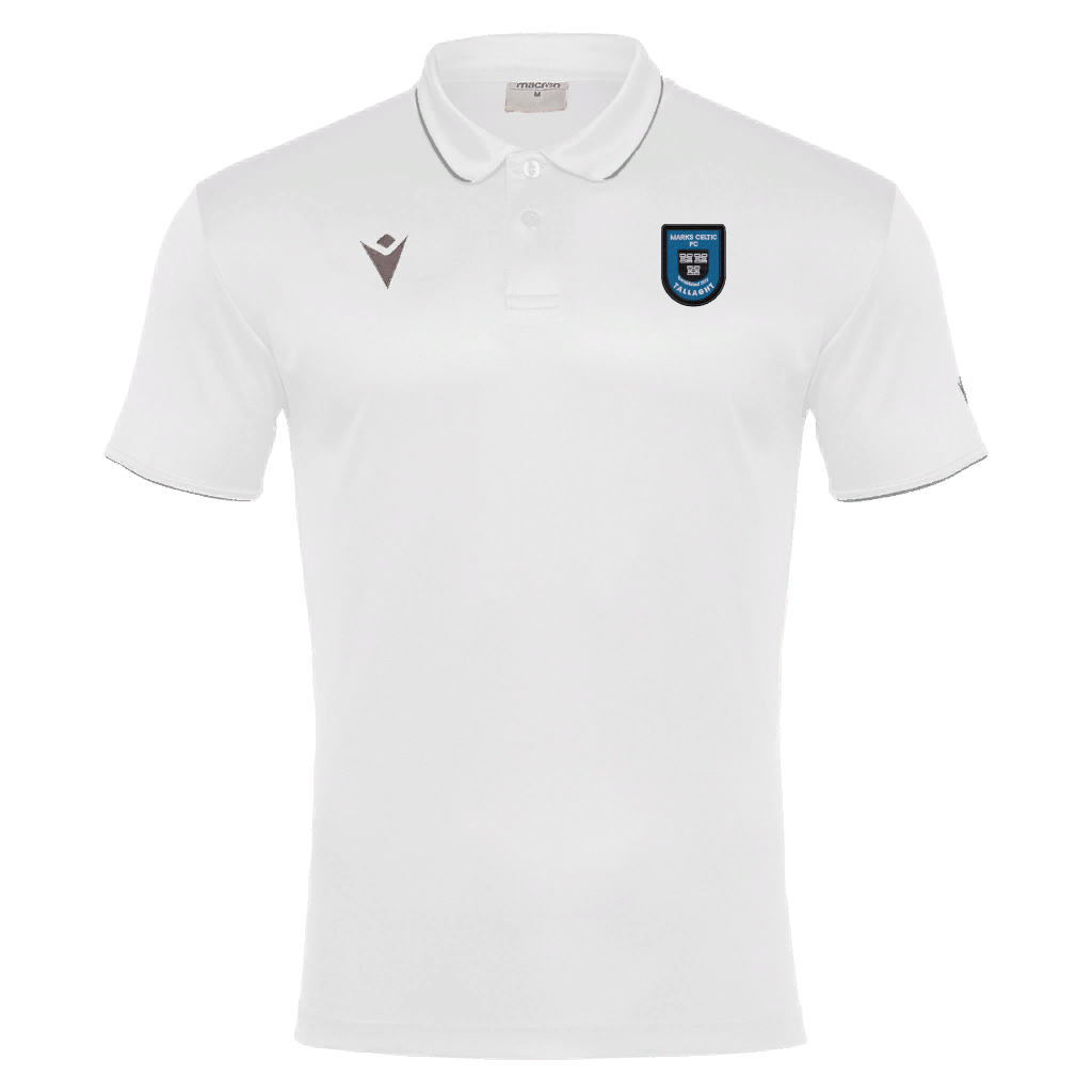 Marks Celtic FC Adult Draco Hero Polo White & Grey