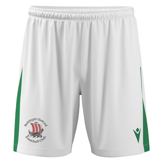 Baldoyle United FC Adult Skara Shorts White & Green