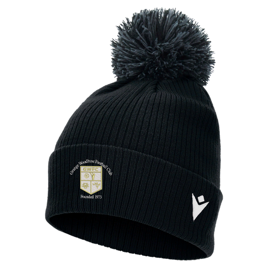 Grange Woodbine FC Snow Pom Pom Beanie Black
