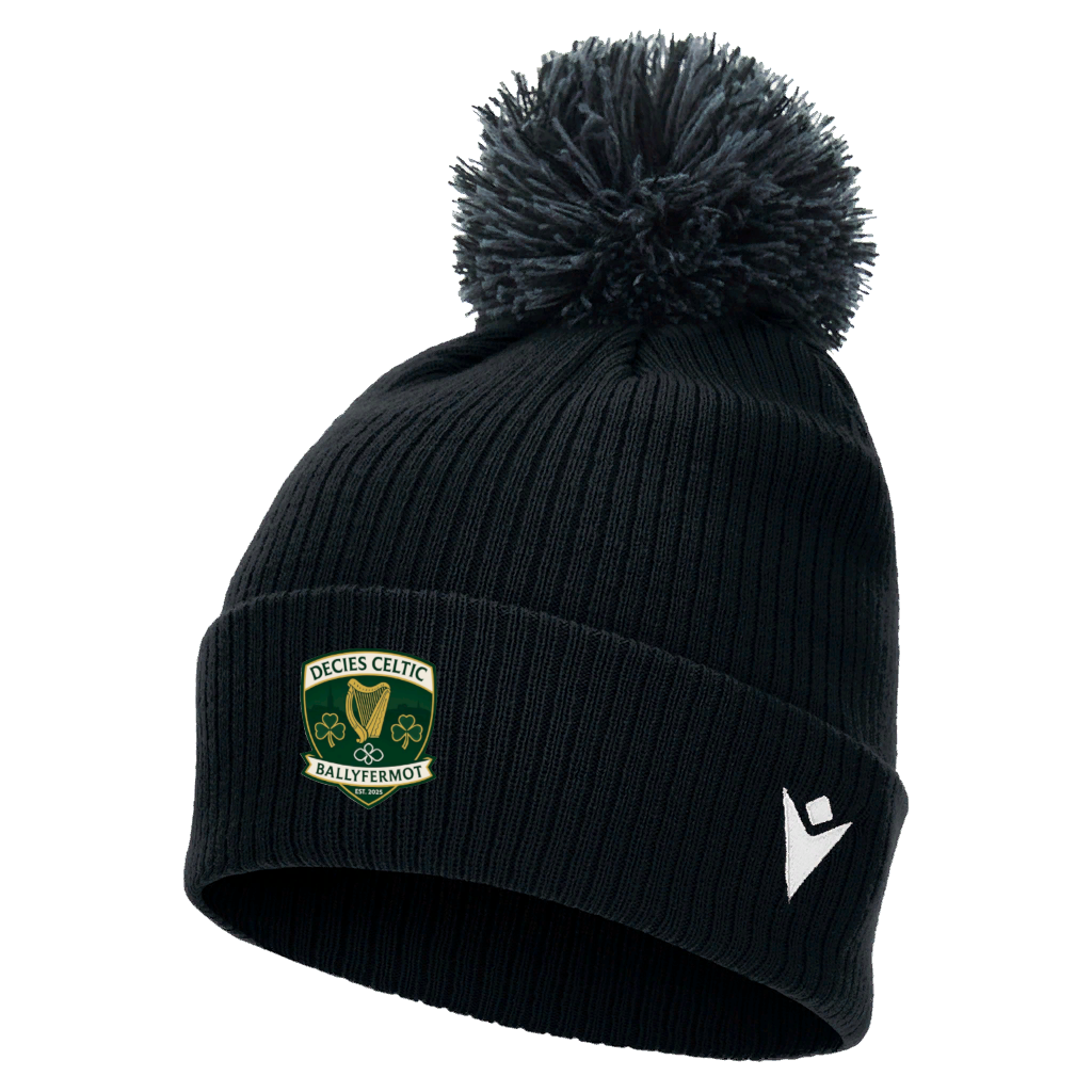 Decies Celtic Snow Pom Pom Beanie Black