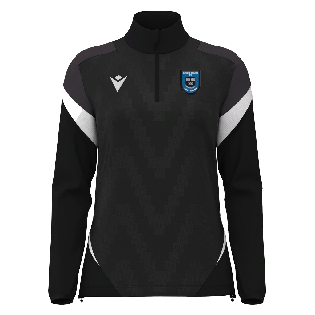 Marks Celtic FC Leona 1/4 Zip Womens Fit Black & White
