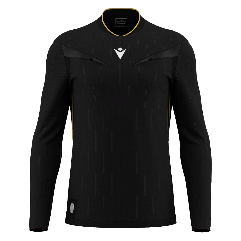 Mendez Eco Referee Shirt LS Black & Gold