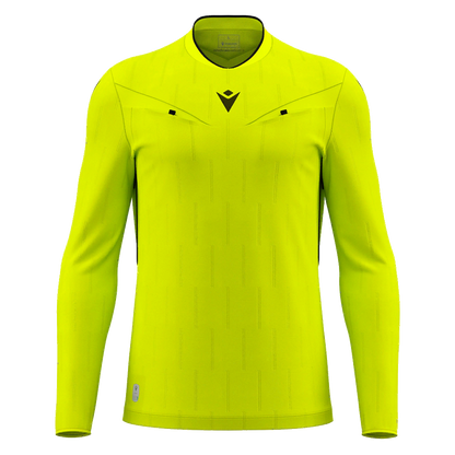 Mendez Eco Referee Shirt LS Neon Yellow & Black