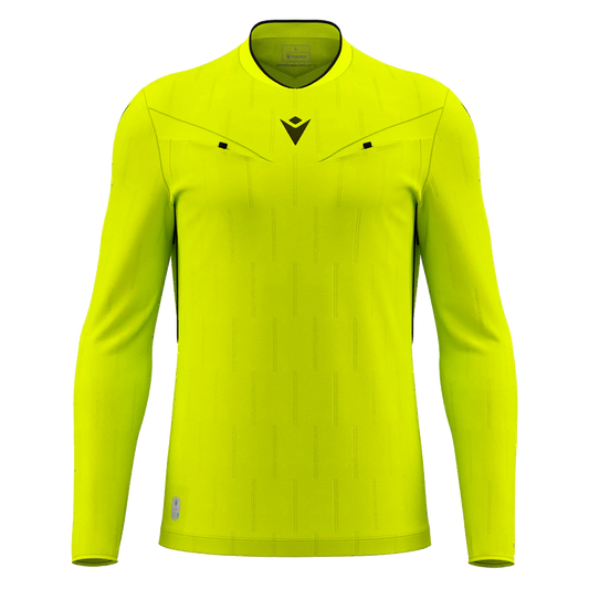 Mendez Eco Referee Shirt LS Neon Yellow & Black