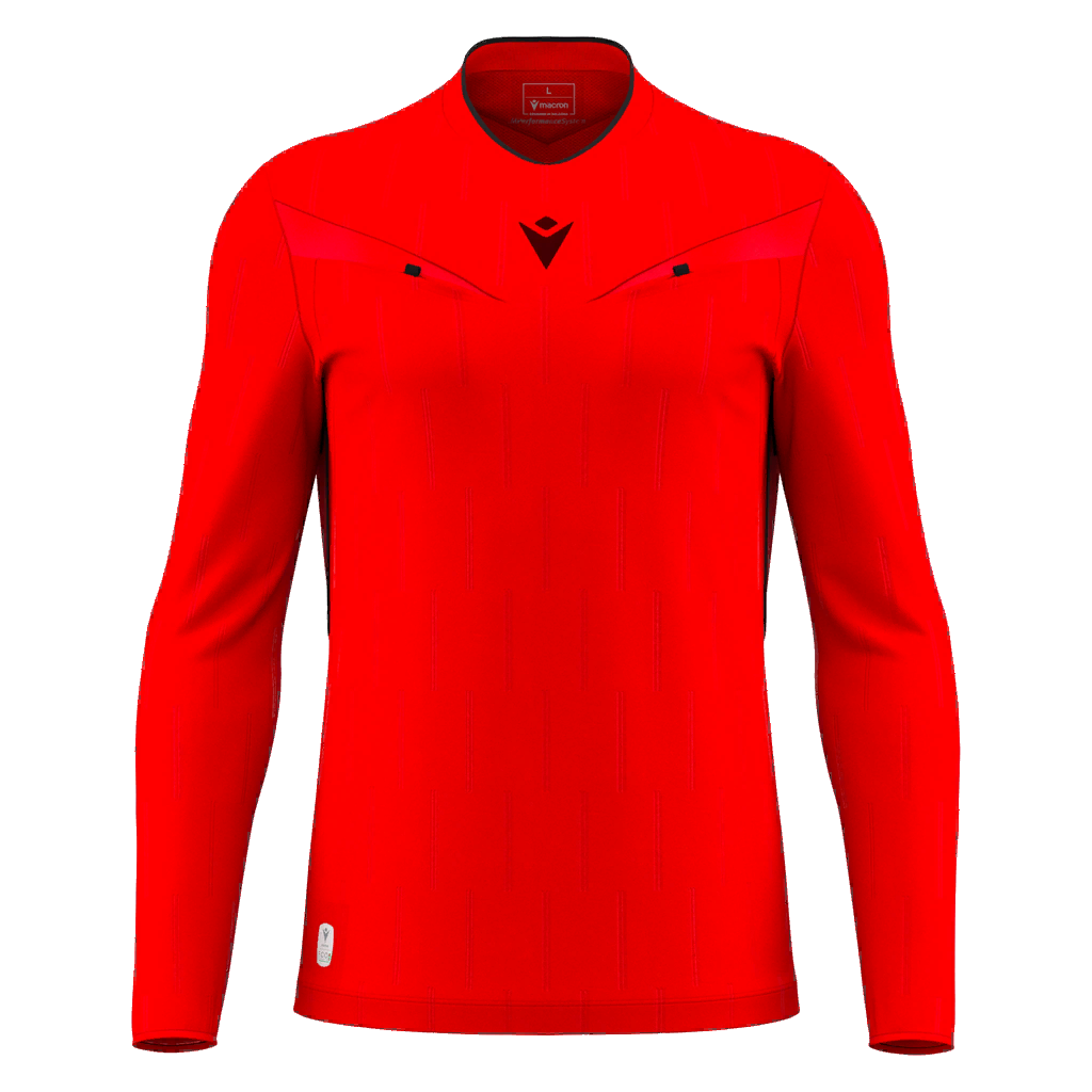 Mendez Eco Referee Shirt LS Bright Red & Black