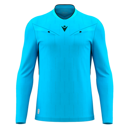 Mendez Eco Referee Shirt LS Neon Sky & Black