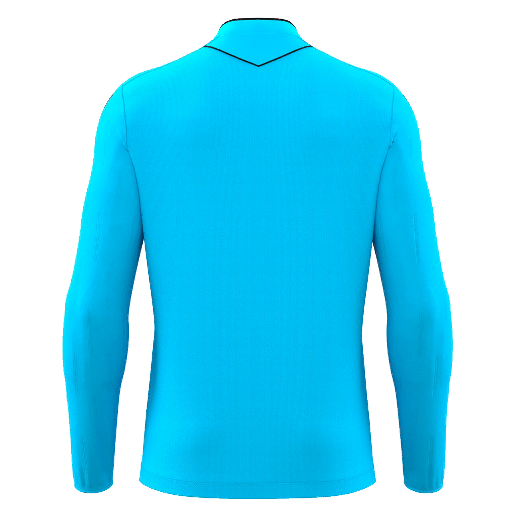 Mendez Eco Referee Shirt LS Neon Sky & Black