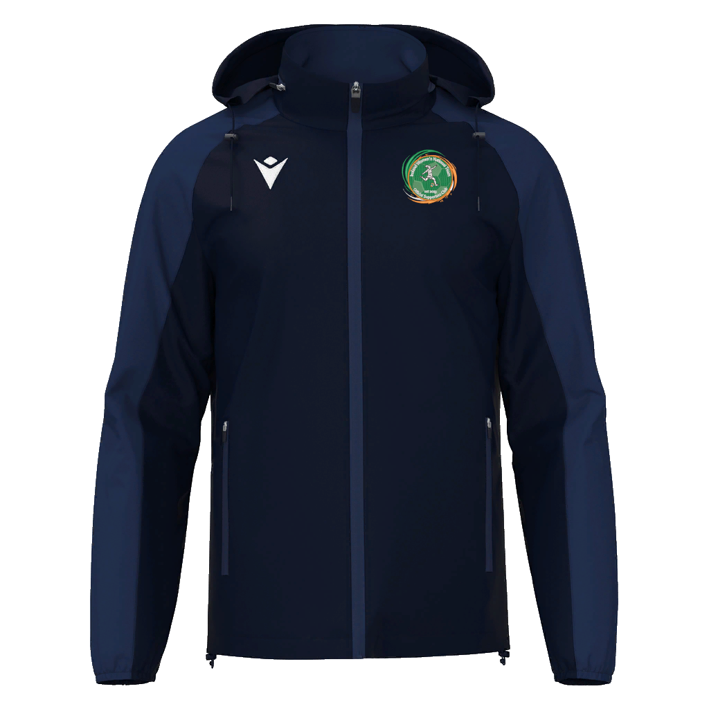 Ireland Women's National Team Official Supporters Club Unisex Elbrus Full Zip Rain Jacket Navy