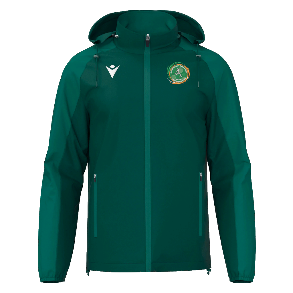 Ireland Women's National Team Official Supporters Club Unisex Elbrus Full Zip Rain Jacket Bottle Green